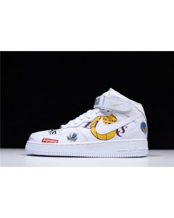 Supreme X Nike Air Force 1 Mid NBA Teams White Aq8017-100